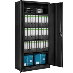 1 Armoire Métallique 4 Étagères Vérrouillable Noir
