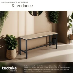 2 bancs Fairfield style industriel en Bois et acier