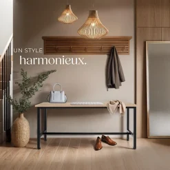 2 bancs Fairfield style industriel en Bois et acier