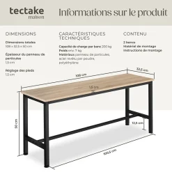 2 bancs Fairfield style industriel en Bois et acier