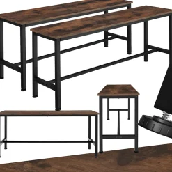 2 bancs Fairfield style industriel en Bois et acier