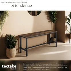 2 bancs Fairfield style industriel en Bois et acier