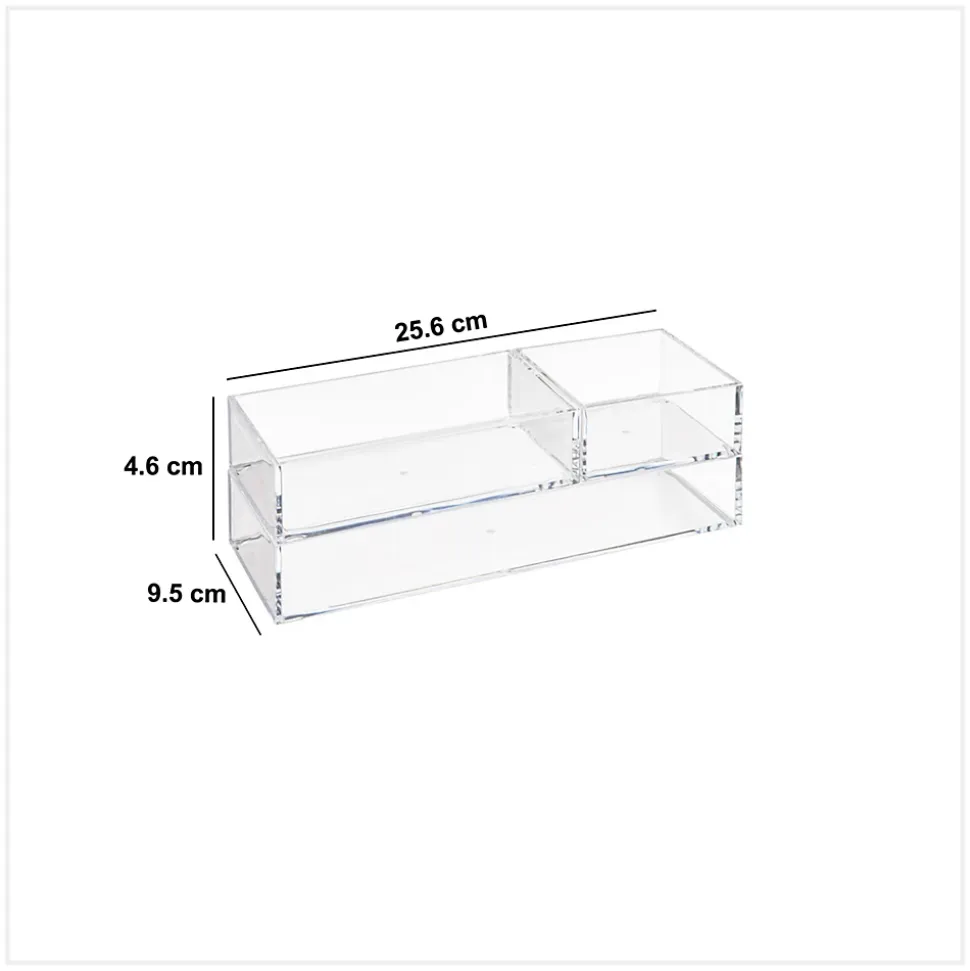 3 boites de rangement salle de bains empilables transparentes, 5Five Simply Smart Selena