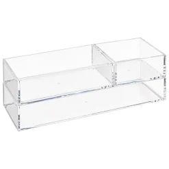 3 boites de rangement salle de bains empilables transparentes, 5Five Simply Smart Selena