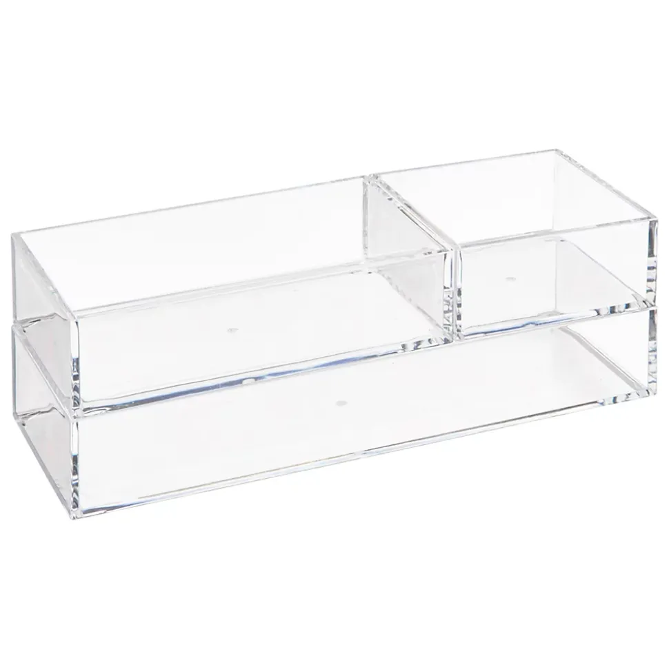 3 boites de rangement salle de bains empilables transparentes, 5Five Simply Smart Selena