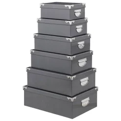 6 boîtes coin métal gris - Gris foncé- 5five