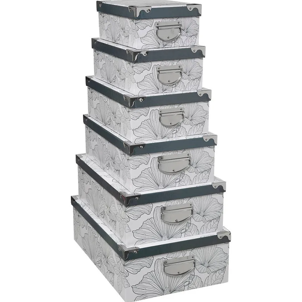 6 boîtes coin métal Noir et blanc Delicatesse - 5Five