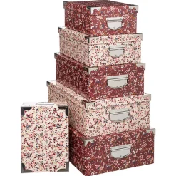 6 boîtes coin métal Rose Delicatesse - 5Five