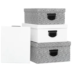 4 boîtes de rangement noir et blanc - 5Five