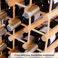 40 Bouteillles Etagere a Vin Casier a Bouteille Modulable Grande Capacite en Bois de Pin