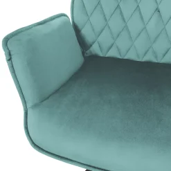 6 Chaises de bureau pivotante en velours siège ergonomique accoudoirs sauge