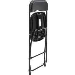 50 chaises pliantes noireset Chariot de transport Oviala