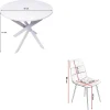 4 chaises table ronde 90x77cm couleur blanc mat Pieds blancs