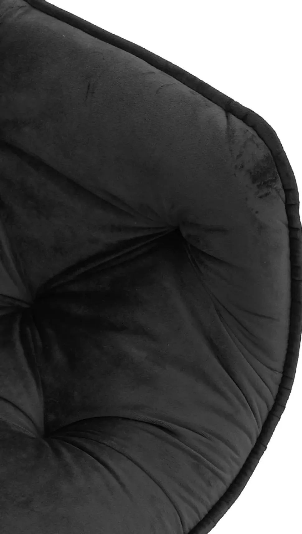 4 Chaises Velours Salle à Manger Tanna, Rétro avec Accoudoirs, Piètement Métal Noir, Boutons Décoratifs Chics Noir