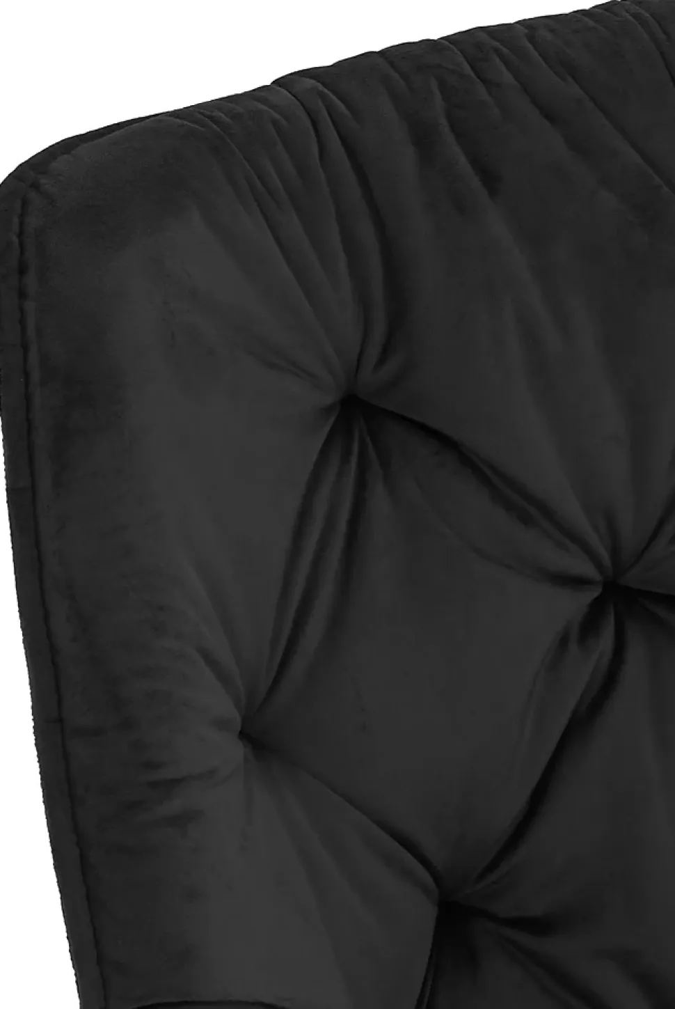 4 Chaises Velours Salle à Manger Tanna, Rétro avec Accoudoirs, Piètement Métal Noir, Boutons Décoratifs Chics Noir
