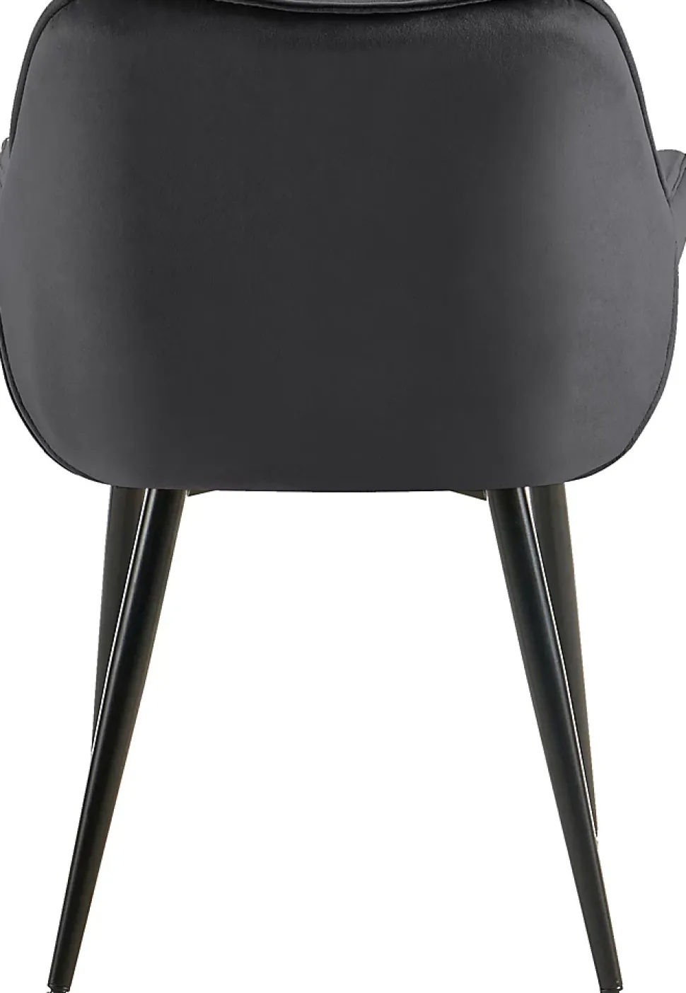4 Chaises Velours Salle à Manger Tanna, Rétro avec Accoudoirs, Piètement Métal Noir, Boutons Décoratifs Chics Grisfoncé
