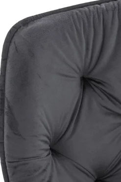 4 Chaises Velours Salle à Manger Tanna, Rétro avec Accoudoirs, Piètement Métal Noir, Boutons Décoratifs Chics Grisfoncé