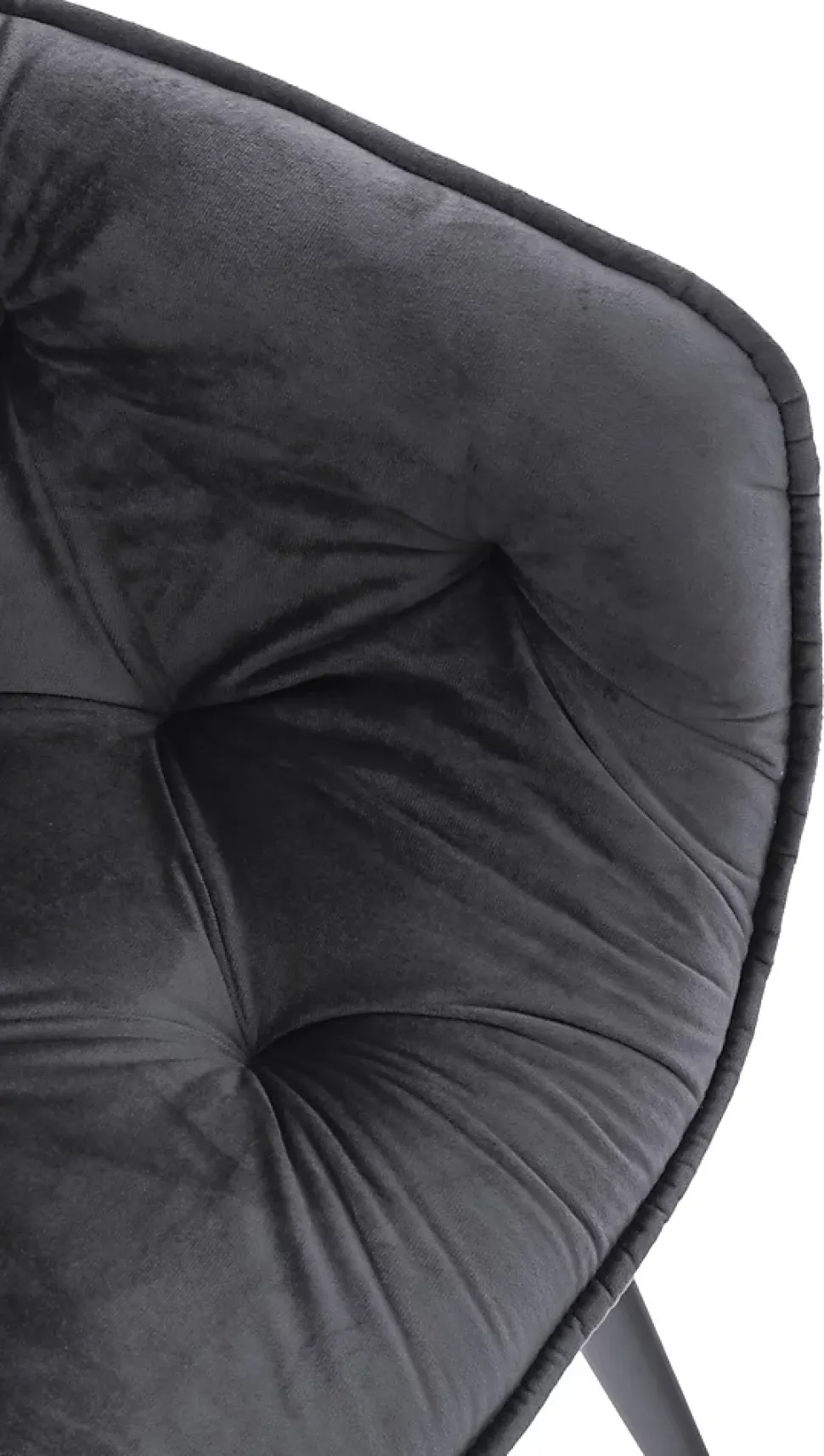 4 Chaises Velours Salle à Manger Tanna, Rétro avec Accoudoirs, Piètement Métal Noir, Boutons Décoratifs Chics Grisfoncé