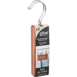 2 cintres antimites en bois - 5Five