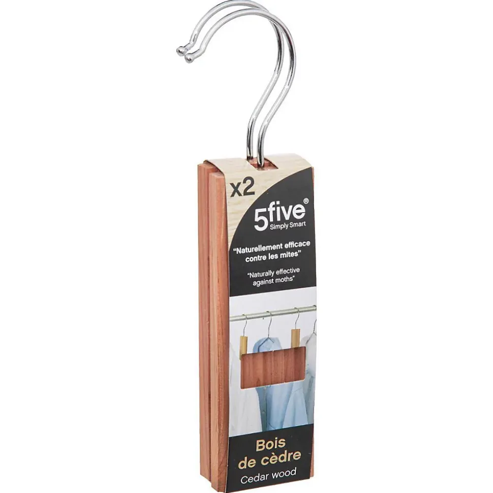 2 cintres antimites en bois - 5Five