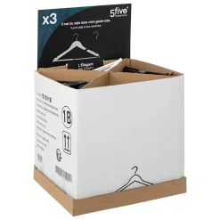 3 cintres en bois Noir Rubber - Blanc - 5five