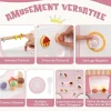 8 en 1 Trotteur Bébé en Bois, Chariot de Marche Bebe avec Accessoires Interactifs, Roues Antidérapantes, Vert