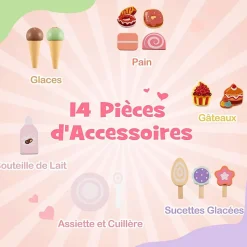 8 en 1 Trotteur Bébé en Bois, Chariot de Marche Bebe avec Accessoires Interactifs, Roues Antidérapantes, Vert