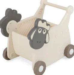 2 en 1 Trotteur Bebe Garcon Fille en Forme de Mouton, Chariot de Marche Bebe en HDPE avec Boîte à Jouets, pour 3+ Ans