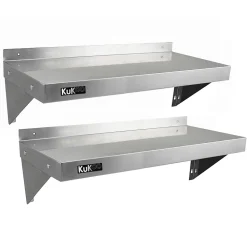 2 Etagères Murales en Inox KuKoo de 100cm x 30cm
