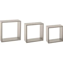 3 grandes étagères murales cube Effet chêne gris Fixy - 5Five
