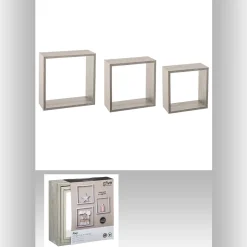 3 grandes étagères murales cube Effet chêne gris Fixy - 5Five