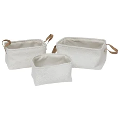 3 paniers Loe en tissu bouclette - Atmosphera