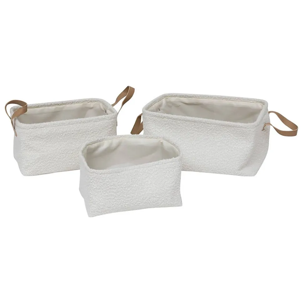 3 paniers Loe en tissu bouclette - Atmosphera