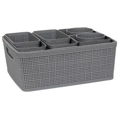 10 paniers organisateurs - Gris- 5five