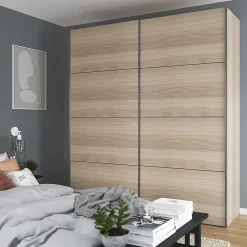 4 panneaux de portes coulissantes effet chêne GoodHome Atomia H. 56 x L. 98,7 cm