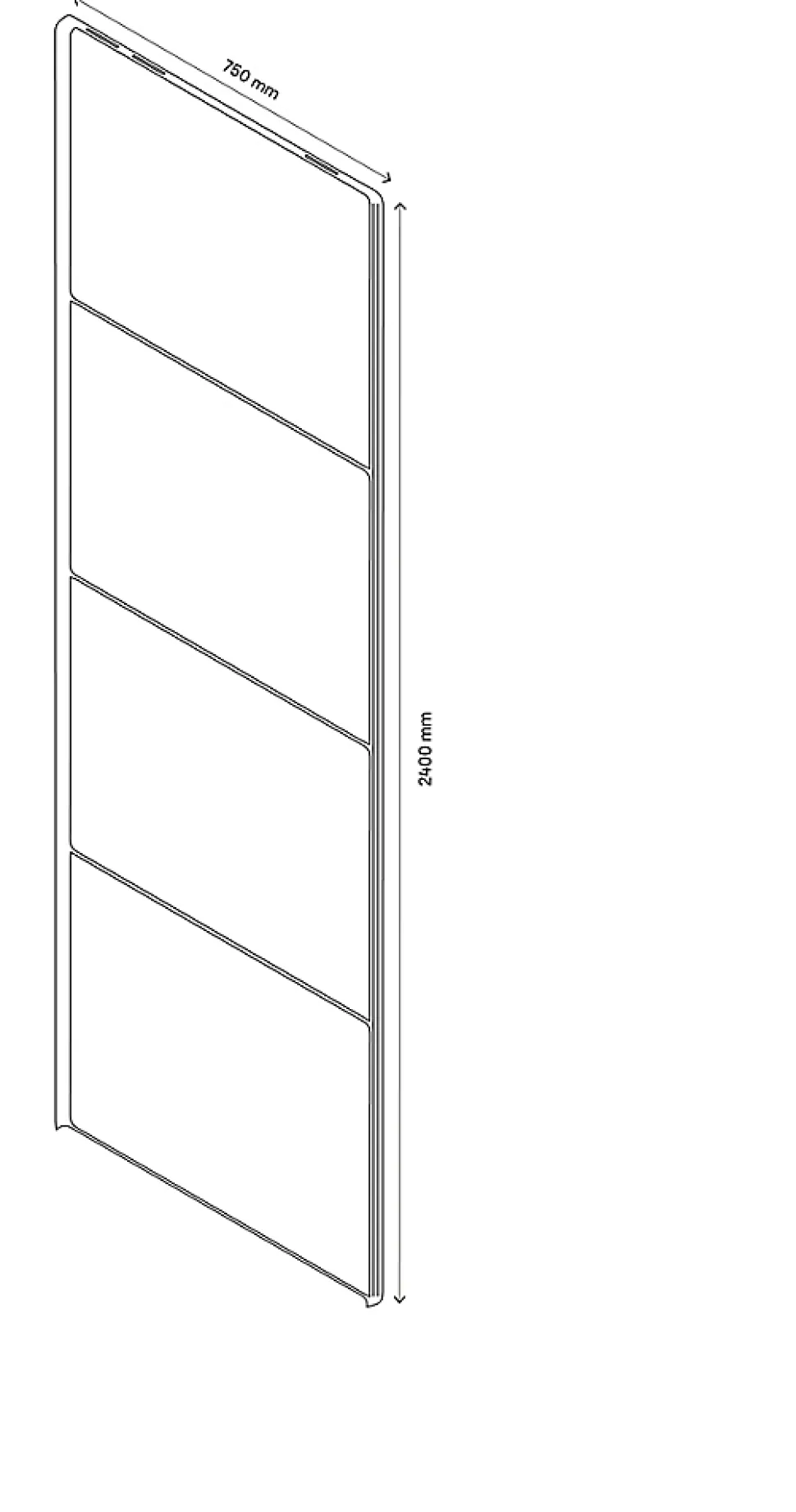 4 panneaux de portes coulissantes effet chêne GoodHome Atomia H. 56 x L. 73,7 cm