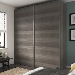 4 panneaux de portes coulissantes effet chêne grisé GoodHome Atomia H. 56 x L. 98,7 cm
