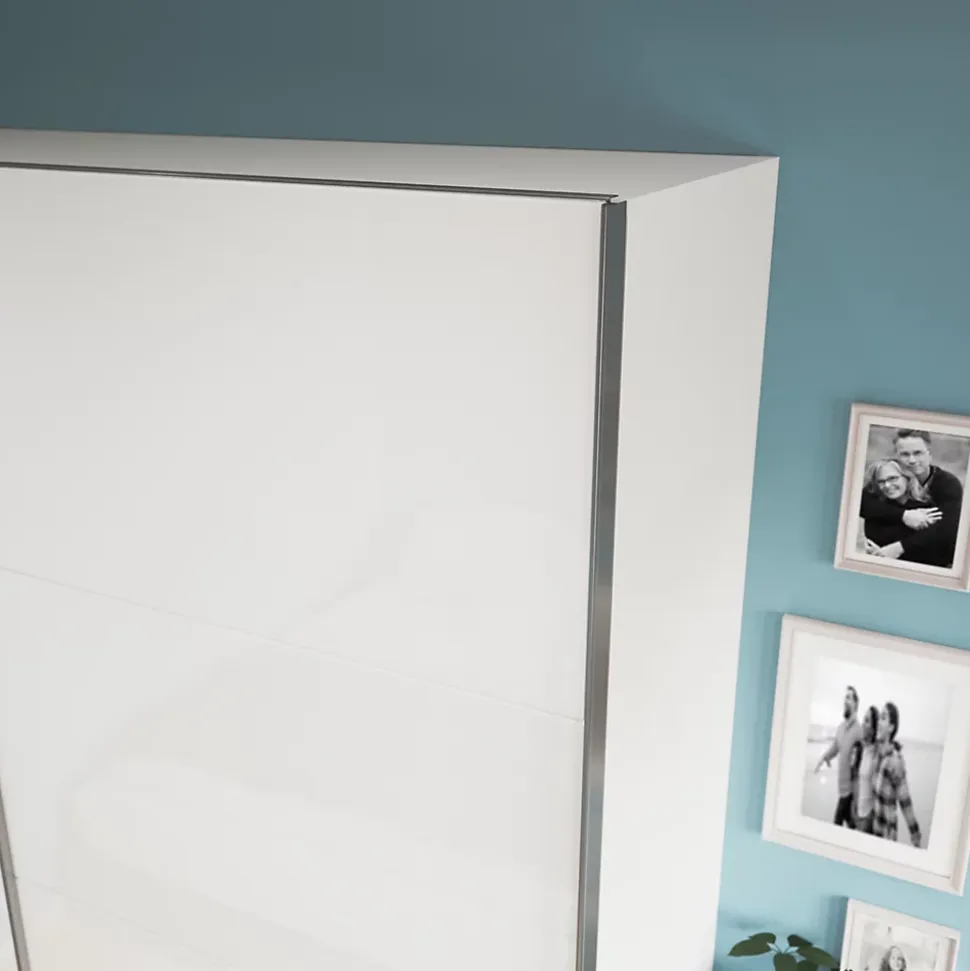 4 panneaux de portes coulissantes blancs brillants GoodHome Atomia H.56 x L. 98,7 cm