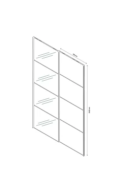 4 panneaux de portes coulissantes argent miroir GoodHome Atomia H. 56 x L. 73,7 cm