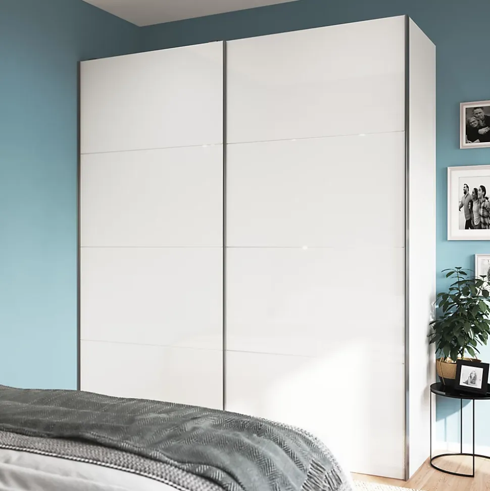 4 panneaux de portes coulissantes blancs brillants GoodHome Atomia H.56 x L. 73,7 cm