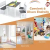 4 Pcs Ensemble de Table Chaises Enfant 2 en 1 Ensemble De Table Activites avec 2 Chaises 1 Banc De Rangemen Gris