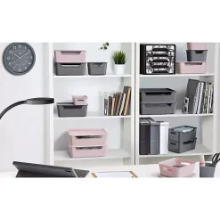 6 Petit bacs de rangement avec couvercle 1,9 litre - Rose