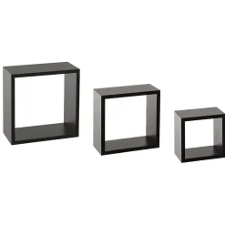 3 petites étagères murales cube Noir Fixy - 5Five