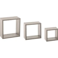 3 petites étagères murales cube Effet chêne gris Fixy - 5Five