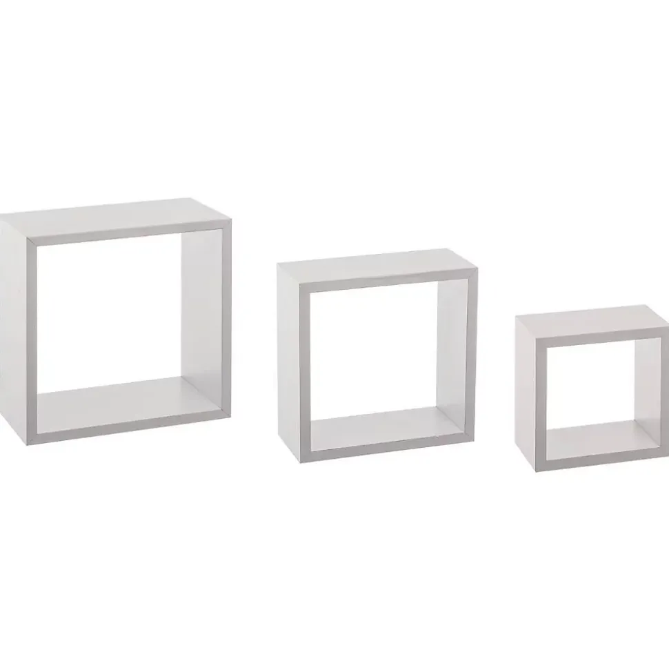 3 petites étagères murales cube Blanc Fixy - 5Five