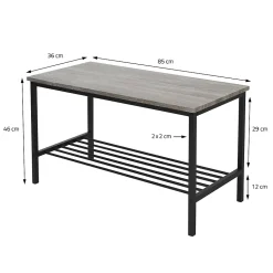 4 Pièces meubles salle à manger cuisine table chaises banc chêne-gris MDF/acier