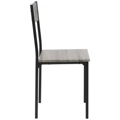 4 Pièces meubles salle à manger cuisine table chaises banc chêne-gris MDF/acier