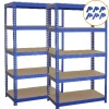 2 Rayonnages Bleu en Métal T-Rax 75 x 150 x 30 cm