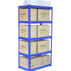 3 Rayonnages Q-Rax Bleus 120cm x 50cm x 182cm & 2 Rayonnages Q-Rax Bleus 90cm x 50cm x 182cm