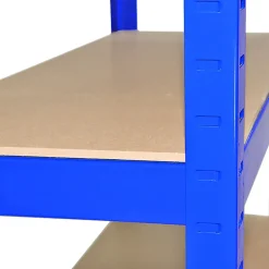 5 Rayonnages T-Rax en Acier Sans Boulons Bleus 75cm x 30cm